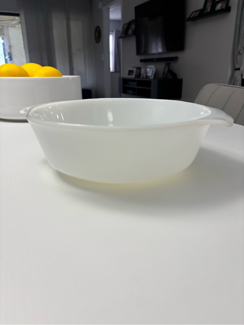 Vintage Fire King Plain White Milk Glass 1.5 Qt Oval Casserole Dish #433 MCM